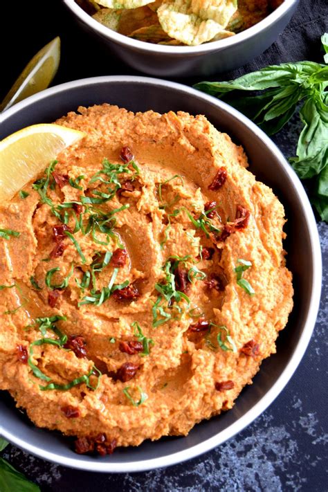 Sun Dried Tomato And Fresh Basil Hummus Lord Byrons Kitchen Sun Dried Tomato Hummus Best