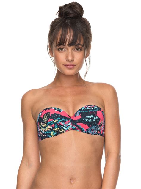 Salty Roxy Moulded Bandeau Bikini Top Roxy