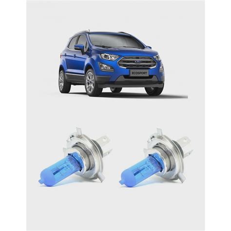 Par Lampada Super Branca Farol Baixo Ecosport 2018 2019 8500k H7 12v