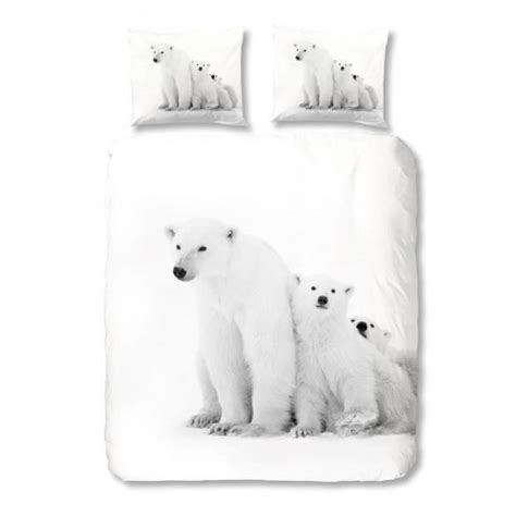 Parure De Lit Ours Polaire 100 Coton Cdiscount Maison