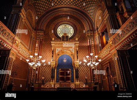 Gilded Interior Of The Spanish Synagogue In Moorish Revival Style Now