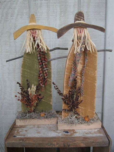 Country Primitive Wood Standing Scarecrow By LnMPrimitives On Etsy