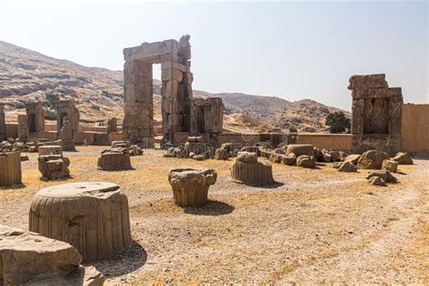 Ruins of the Palace of 100 Columns in the Ancient Persepolis, Ir Stock ...