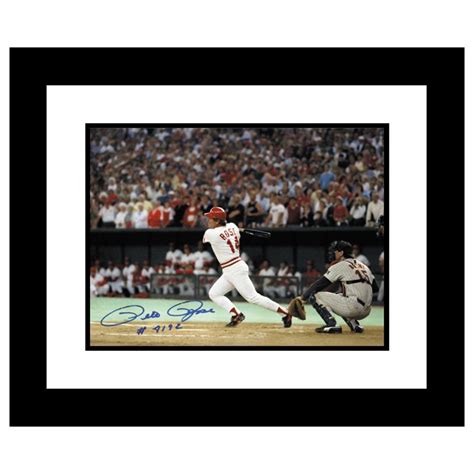 "Pete Rose 4192" - Framed Photograph Featuring Pete Rose Hitting his ...