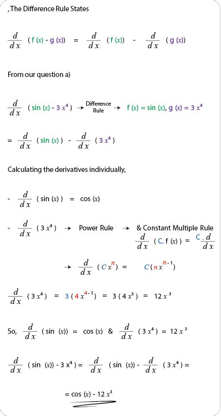 Worked Examples Using the Product, Sum, and Quotient Rule