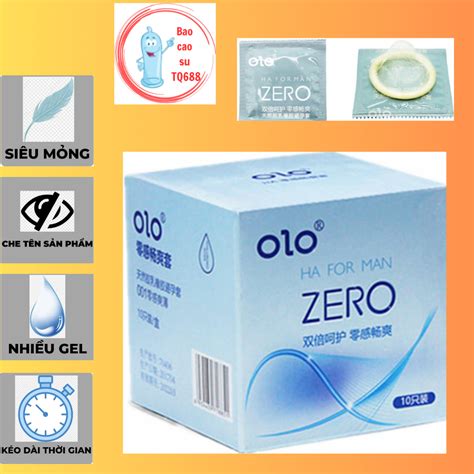 Bao cao su trung quốc nội địa OLO Zero Ha For Man hộp 10c Shopee