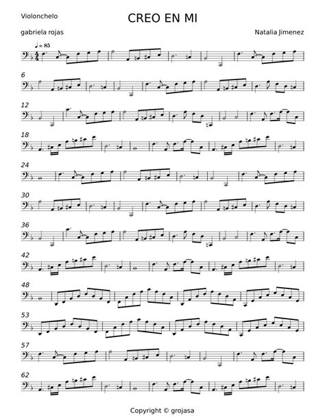 Creo En Mi Natalia Jim Nez Sheet Music For Cello Solo Musescore