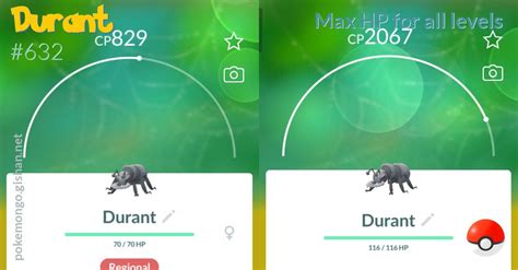 Durant Max Hp For All Levels Pokemon Go