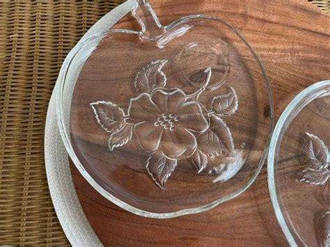 Set Of Apple Shaped Snack Plates By Orchard Crystal Apple Blossom