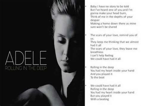 Adele Rolling In The Deep Song Lyrics YouTube