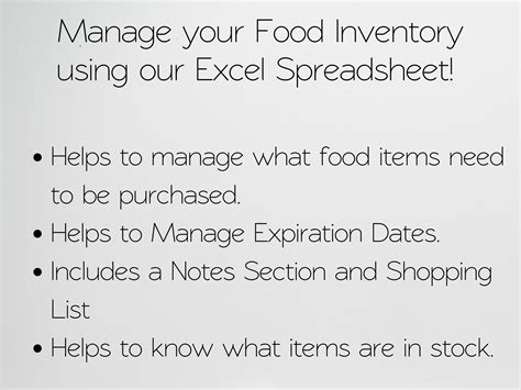 Food Inventory Template, Food Tracker Spreadsheet List Refrigerator Supplies Log Checklist ...