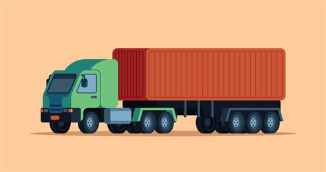 Cute Flat Container Truck Vector 13863945 Vector Art At Vecteezy