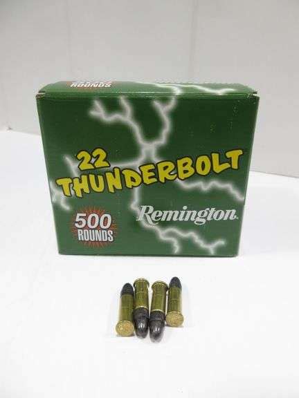 500 Rounds Of Remington Thunderbolt 22 Lr Ammo 40 Grain Lrn 1255 Fps Albrecht Auction Service