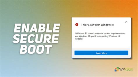 How To Enable Secure Boot On Pc To Install Windows