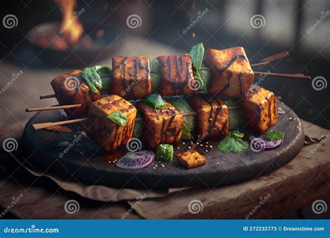 Grilled Halloumi Cheese Traditional Greek Barbecue Bbq Halloumi