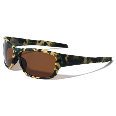 Camouflage Rectangle Sport Uv400 Uva And Uvb Sunglasses