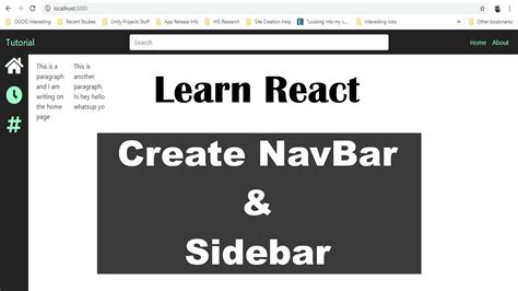 How To Create A Navigation Bar And Sidebar Using React React