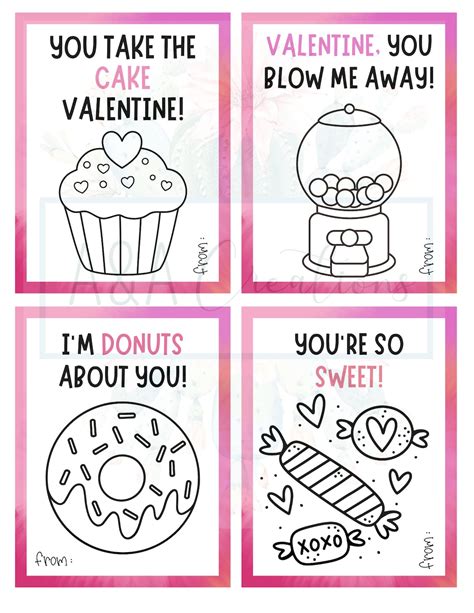 Instant Download Printable Valentines Color Me Valentines Valentines