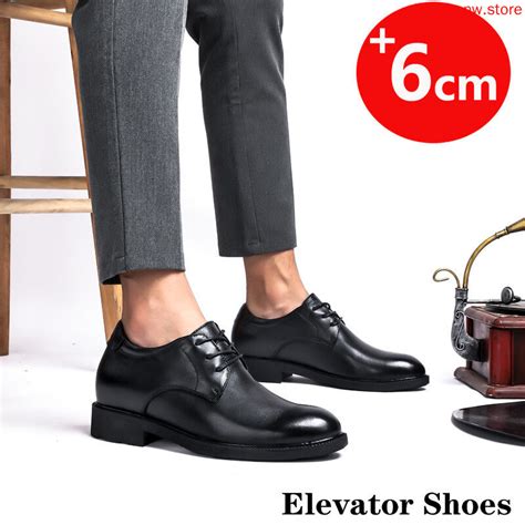 Business Leather Shoes Men Elevator Shoes Height Increase Insole 6 7cm