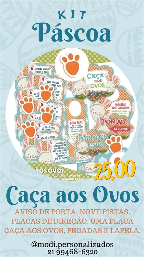 Kit Caça aos Ovos Loja Renan Mello Elo7 Produtos Especiais