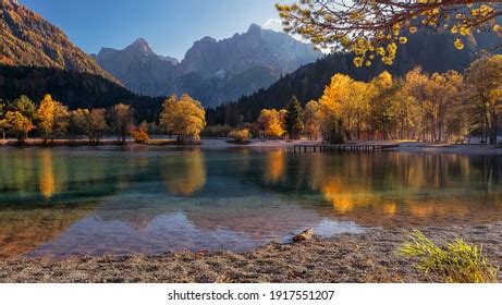 Amazing Nature Landscape Jasna Lake Triglav Stock Photo