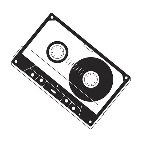 Premium Vector Audio Cassette Line Art Vector Cartoon Icon