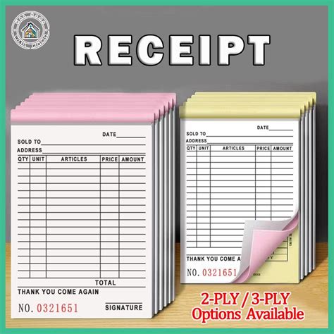 Carbonized Delivery Receipt Resibo With Carbon Temporary Order Receipts