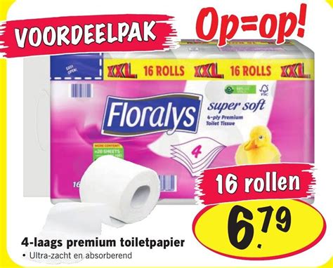 Floralys Laags Premium Toiletpapier Rollen Aanbieding Bij Lidl