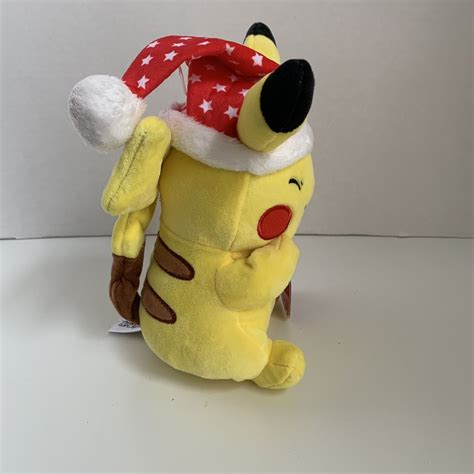 Pokemon Pikachu Christmas Stuffed Plush Santa Hat Jazwares EBay