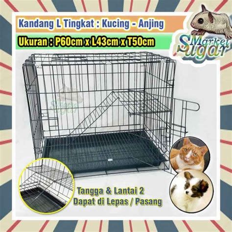 Promo Kandang Kucing Anjing Musang Kelinci Dream 60x43x50cm Tingkat