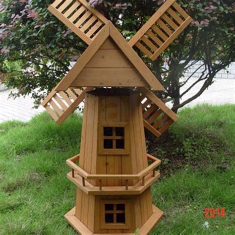 New 90cm Wooden Windmill Garden Ornament Plant Holder Outdoor Statue