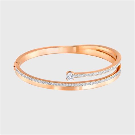 SWAROVSKI Fresh Bangle White Rose Gold Plating Size S