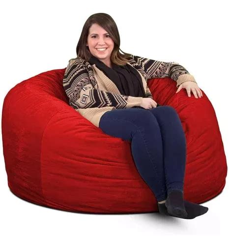 Puff Cama Gigante Redondo Suede X Sem Enchimento Sala