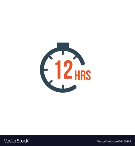 12 hours round timer or countdown timer icon Vector Image