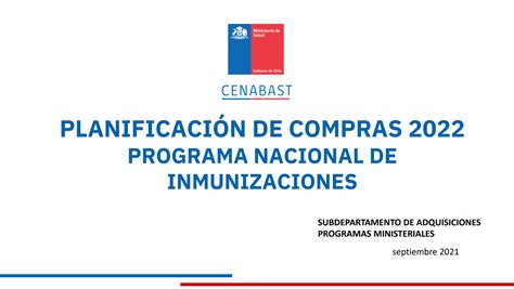 Planificaci N De Compras Programa Nacional De Inmunizaciones