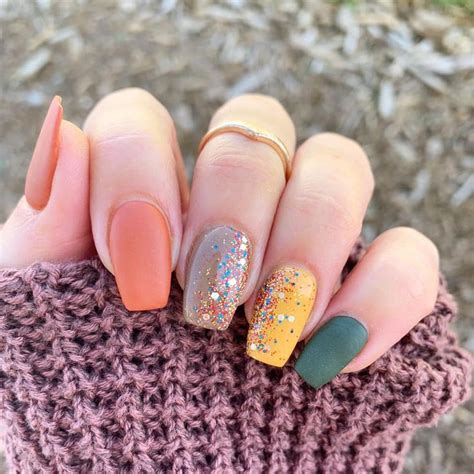 Beautiful Fall Nails Colors Used Cornstalk Flannel Acorn Spiced Tiara • • • • • Revel