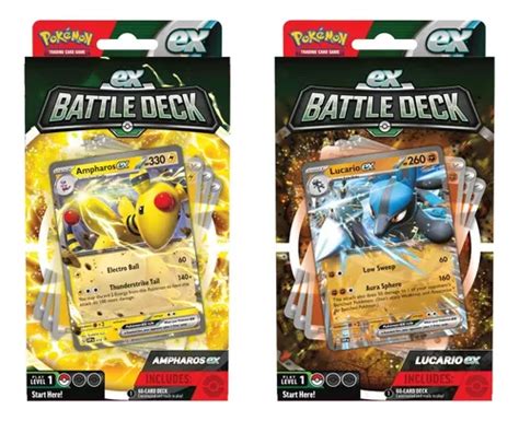 Kit Deck Pokemon Baralho Batalha Ex Lucario E Ampharos Parcelamento