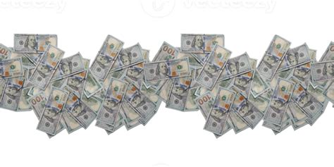 A Line Of Money Is Shown In Various Denominations Including 100 Bills 45701624 Png