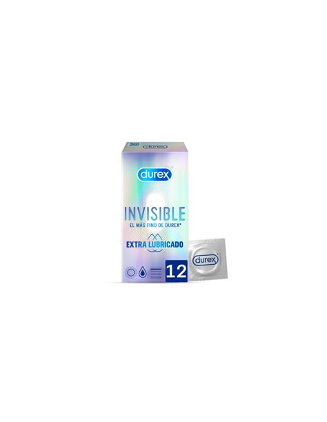 DUREX PRESERVATIVO INVISIBLE EXTRA FINO EXTRA LUBRICADO 12 UNIDADES