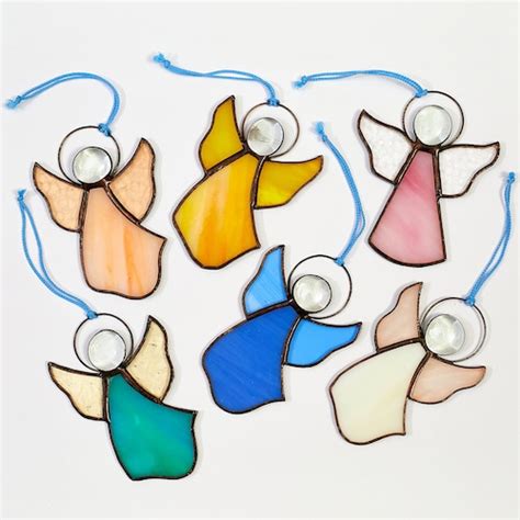 Set Of 31020 Fused Glass Angel Handmade Ornament Beautiful Etsy