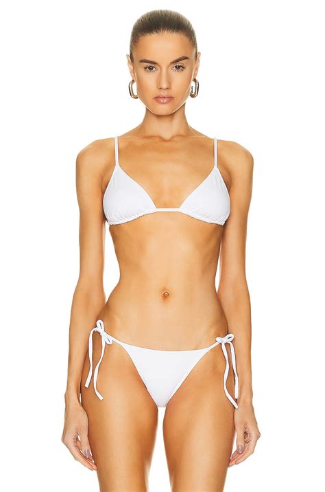 Eres Mouna Triangle Bikini Top In Blanc Fwrd