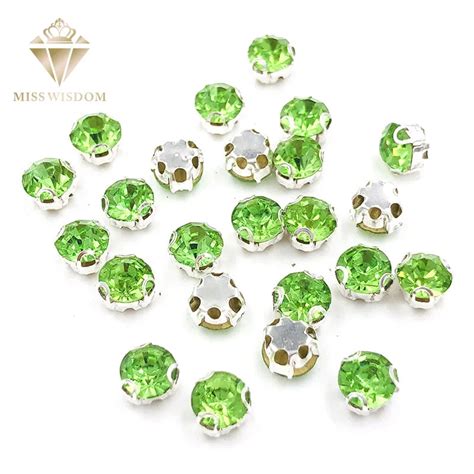 4mm 5mm 6mm 8mm Light Green 3d Claw Rhinestone Strass Glass Crystal Sew