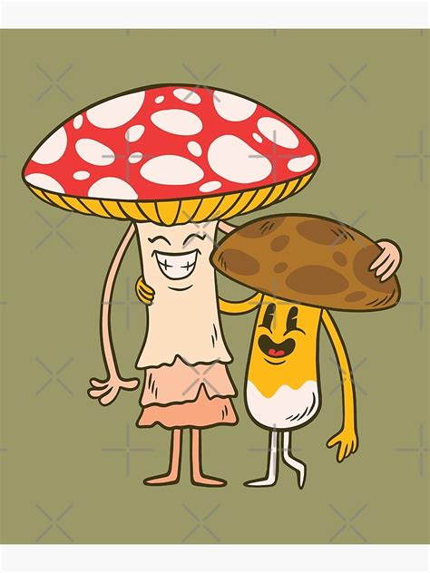 Mushroom Friends Poster By Ibruster Redbubble