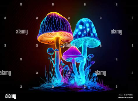 Psilocybin Mushrooms Ai Generated Illustration Commonly Known As