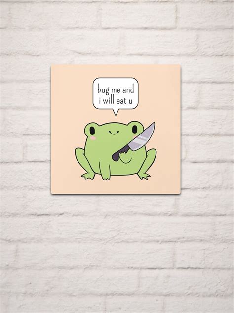 Cute Frog With A Knife Metal Print For Sale By Electricfangs Redbubble