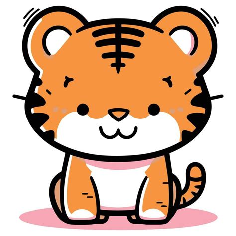 Hand Drawn Cute Tiger In Doodle Style 24264072 Vector Art At Vecteezy