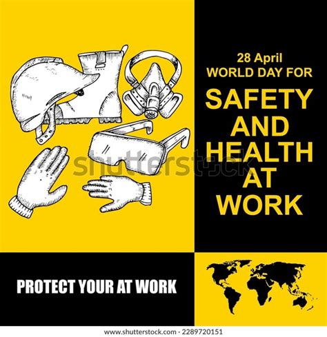 World Day Safety Health Work Poster Stock Vector Royalty Free