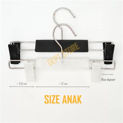 Jual Hanger Jepit 262 Anak Gantungan Baju Celana Plastik Besi Putih