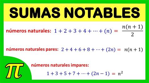 Sumas Notables Suma De Números Naturales Suma De Naturales Pares