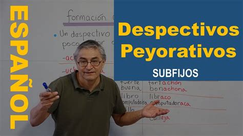 Formaci N De Los Despectivos Y Peyorativos En Espa Ol Youtube